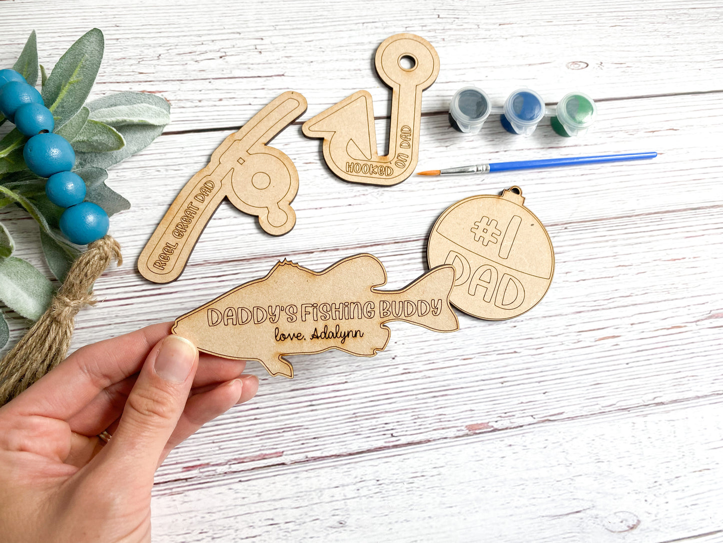 Daddy's Fishing Buddy - Ready to Paint Kit - FREE PERSONALIZATION
