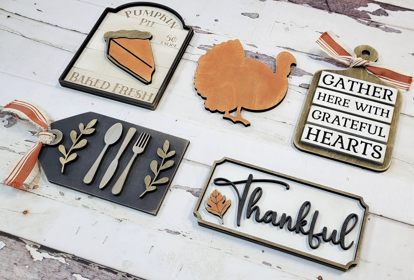 Thankful Thanksgiving Tiered Tray - Ready to Paint Kit