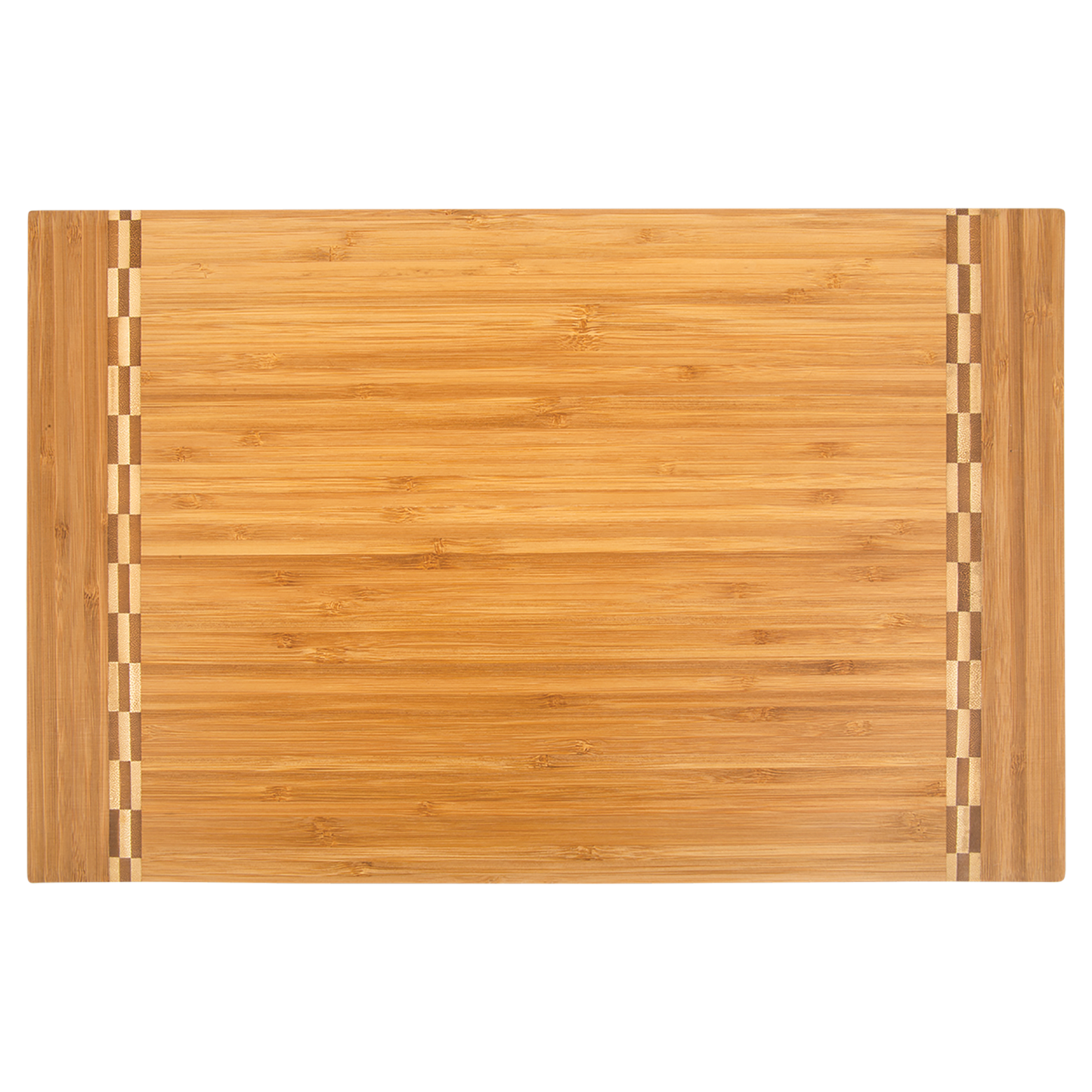 Natural Bamboo Cutting Board with Butcher Block Inlay or Ends