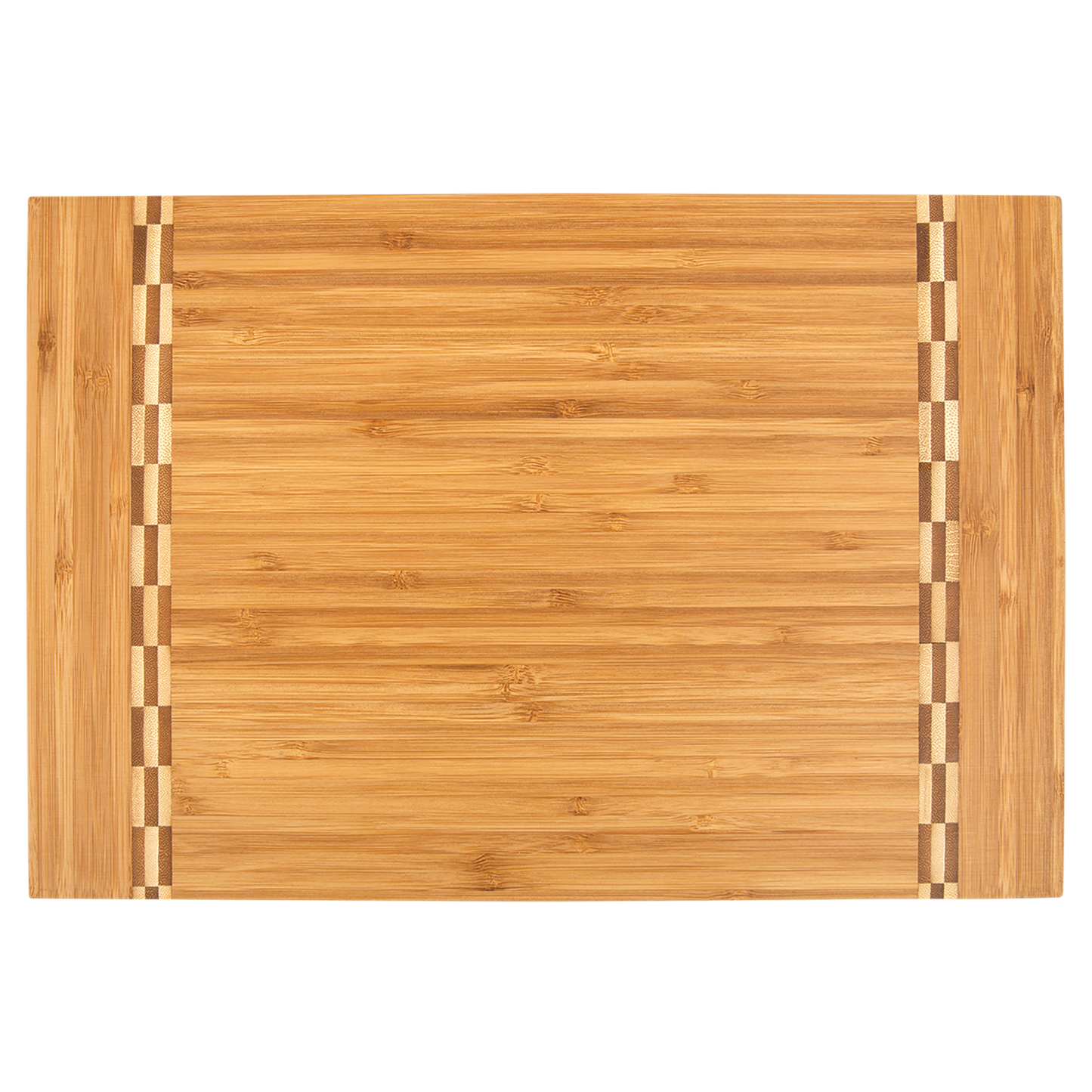 Natural Bamboo Cutting Board with Butcher Block Inlay or Ends