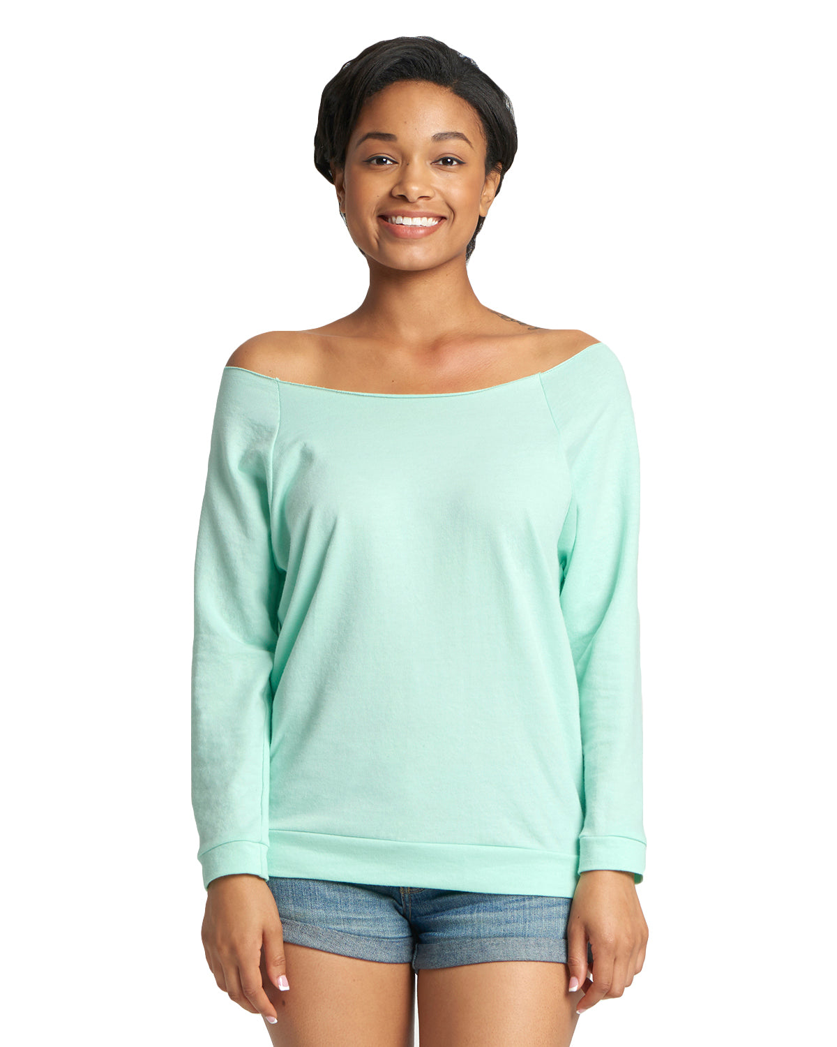 Camiseta de manga 3/4 de rizo francés para mujer, Next Level 6951