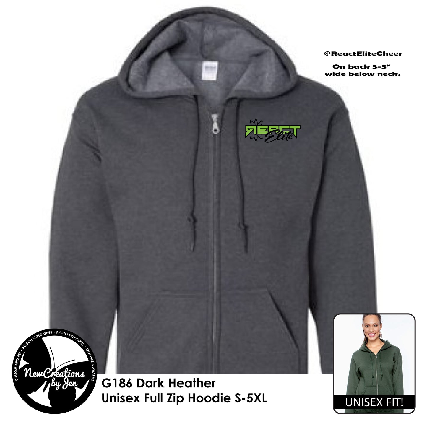 REACT Unisex Full Zip Sweatshirt