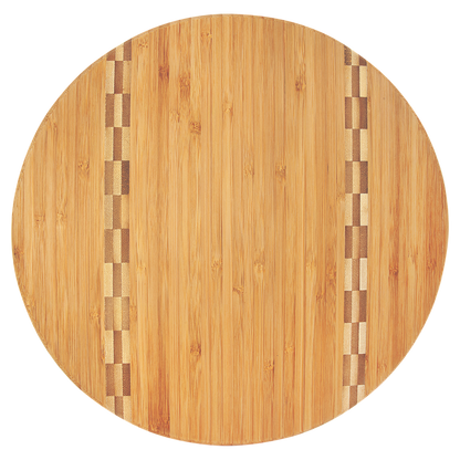 Natural Bamboo Cutting Board with Butcher Block Inlay or Ends