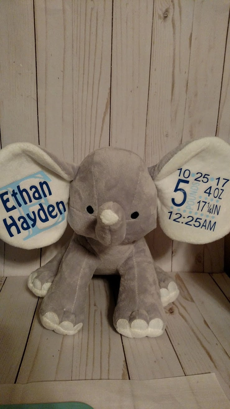 Plush Personalized Baby Elephant