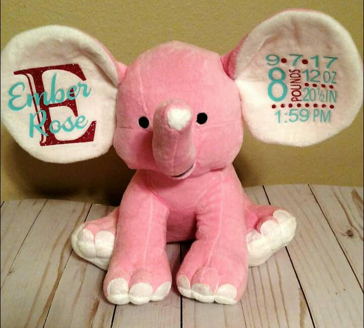 Plush Personalized Baby Elephant