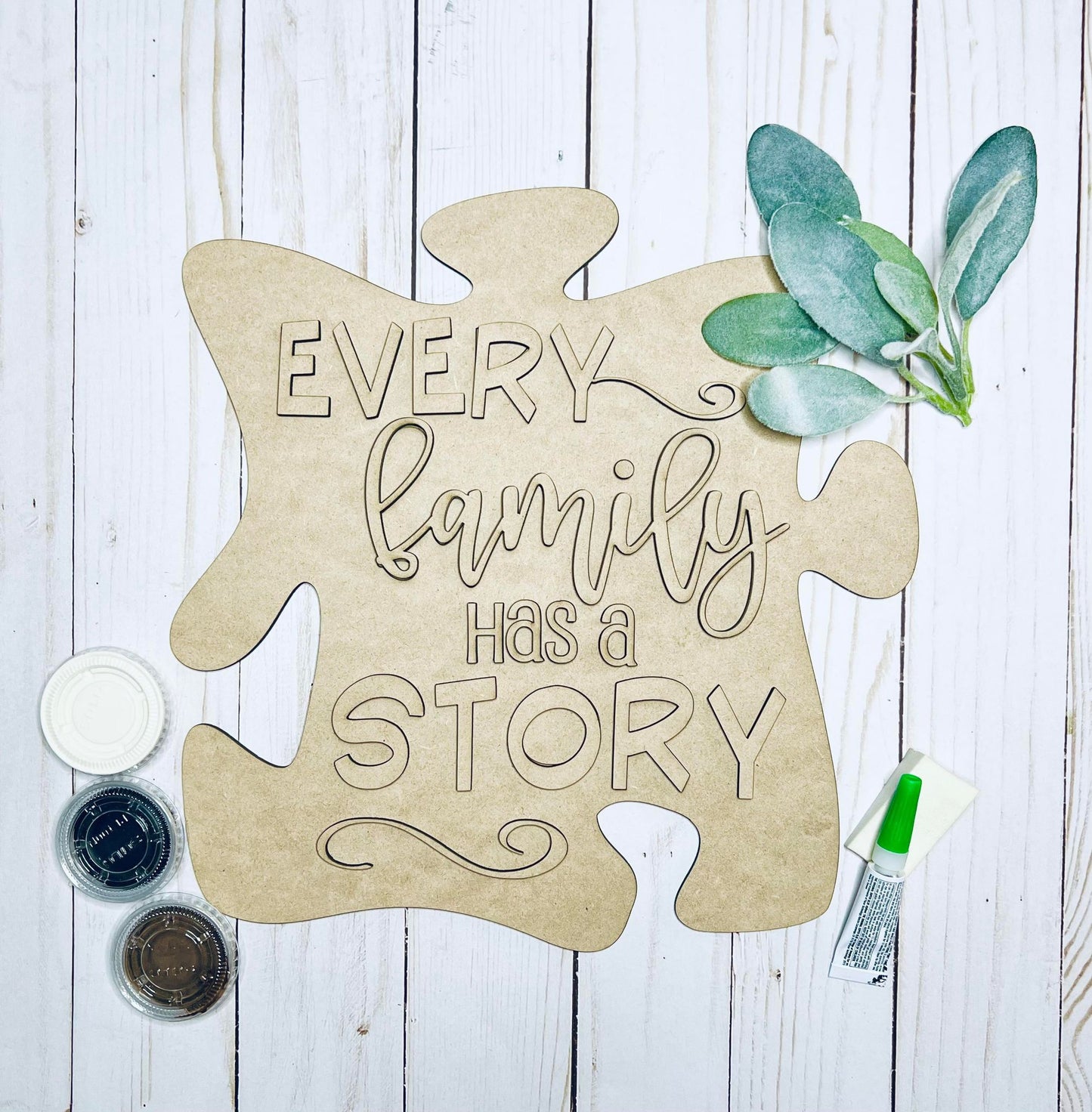 Kit de letreros "Cada familia tiene una historia": listo para pintar