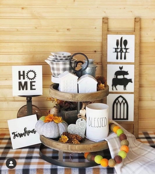HOME - PARTY OF ___ Ready to Paint Leaning Ladder Sign - Interchangeable