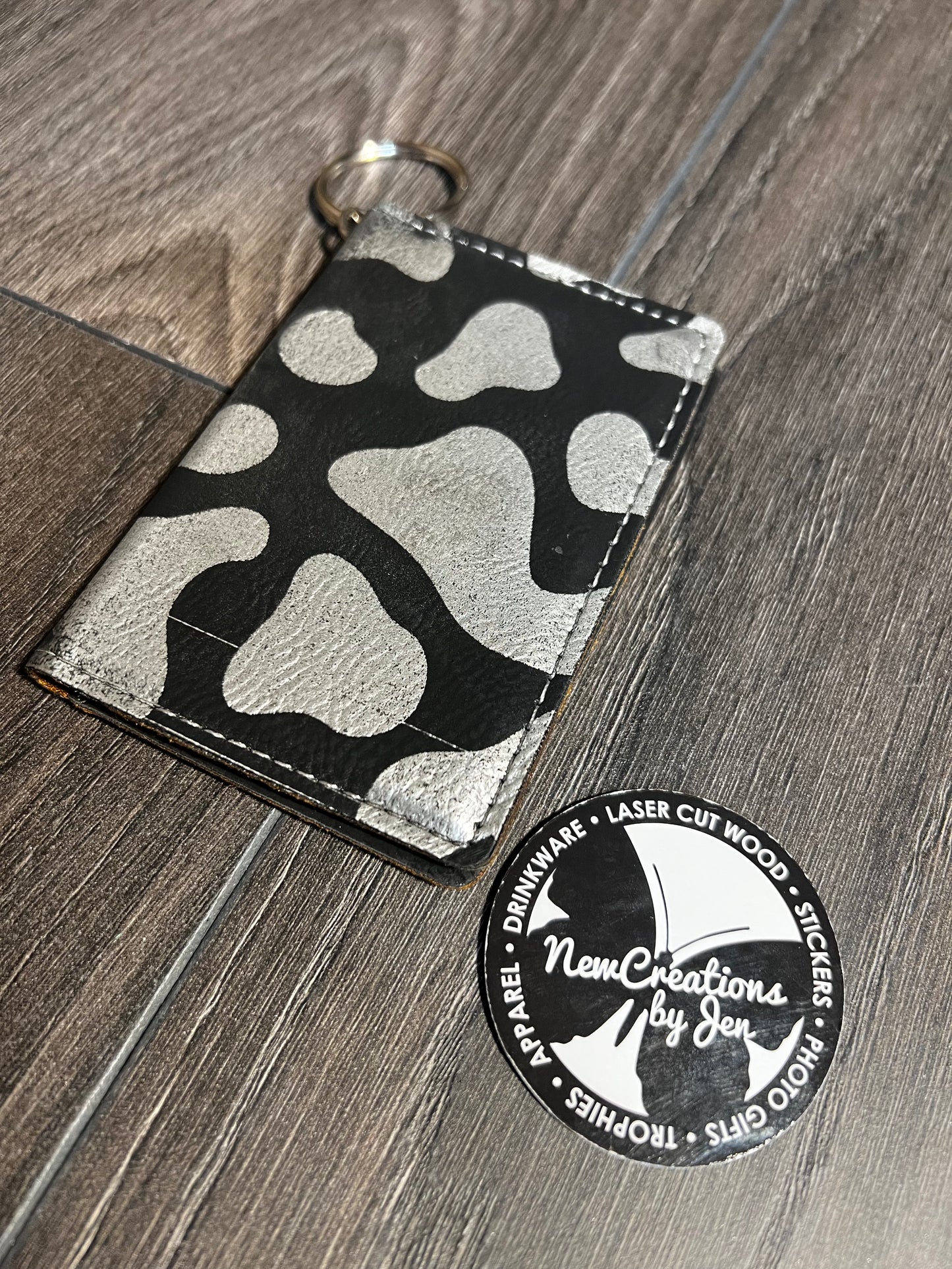 Personalized Leatherette Keychain ID Holder