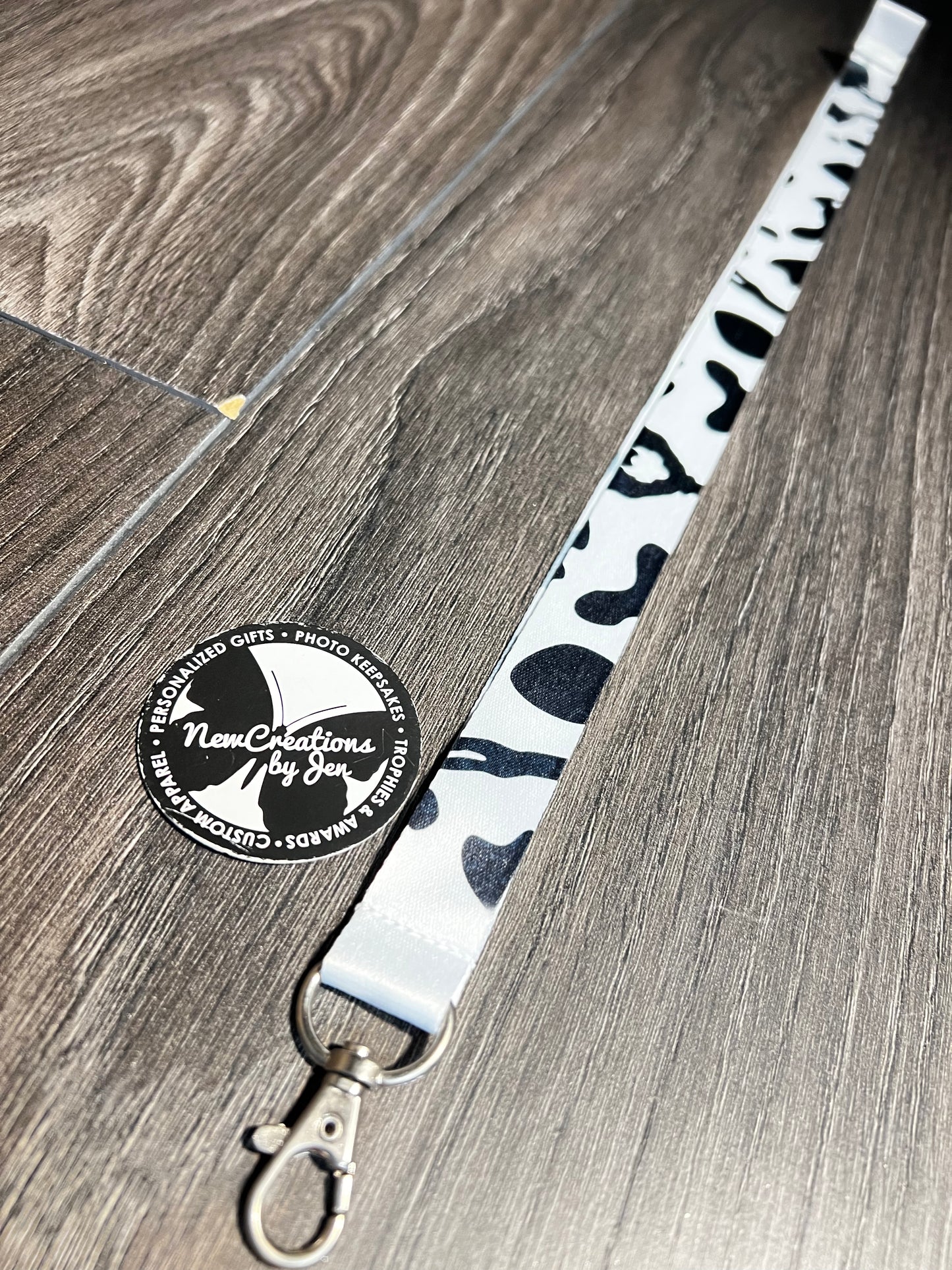 Cow Print Lanyard