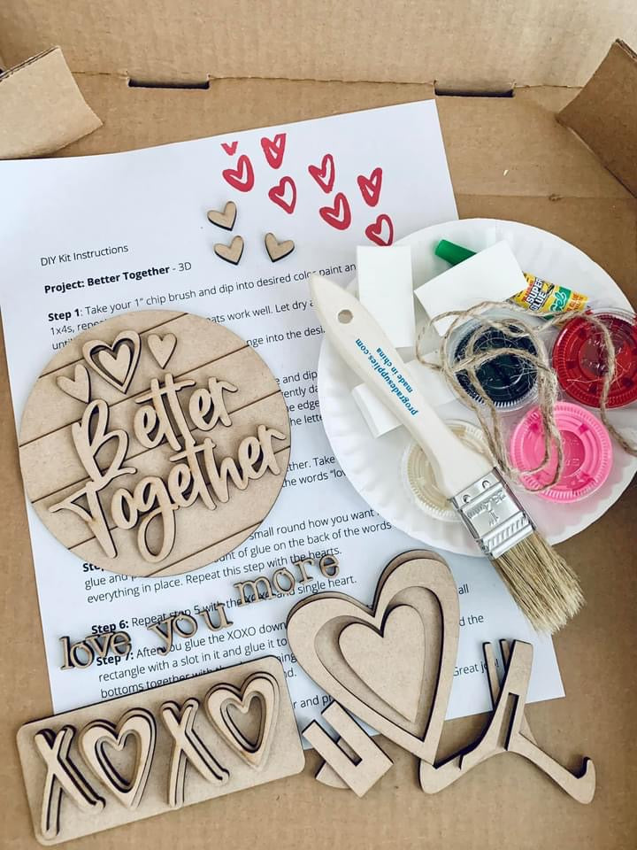 Better Together Valentine Decor - Great for Tiered Trays - Ready to Paint Kit