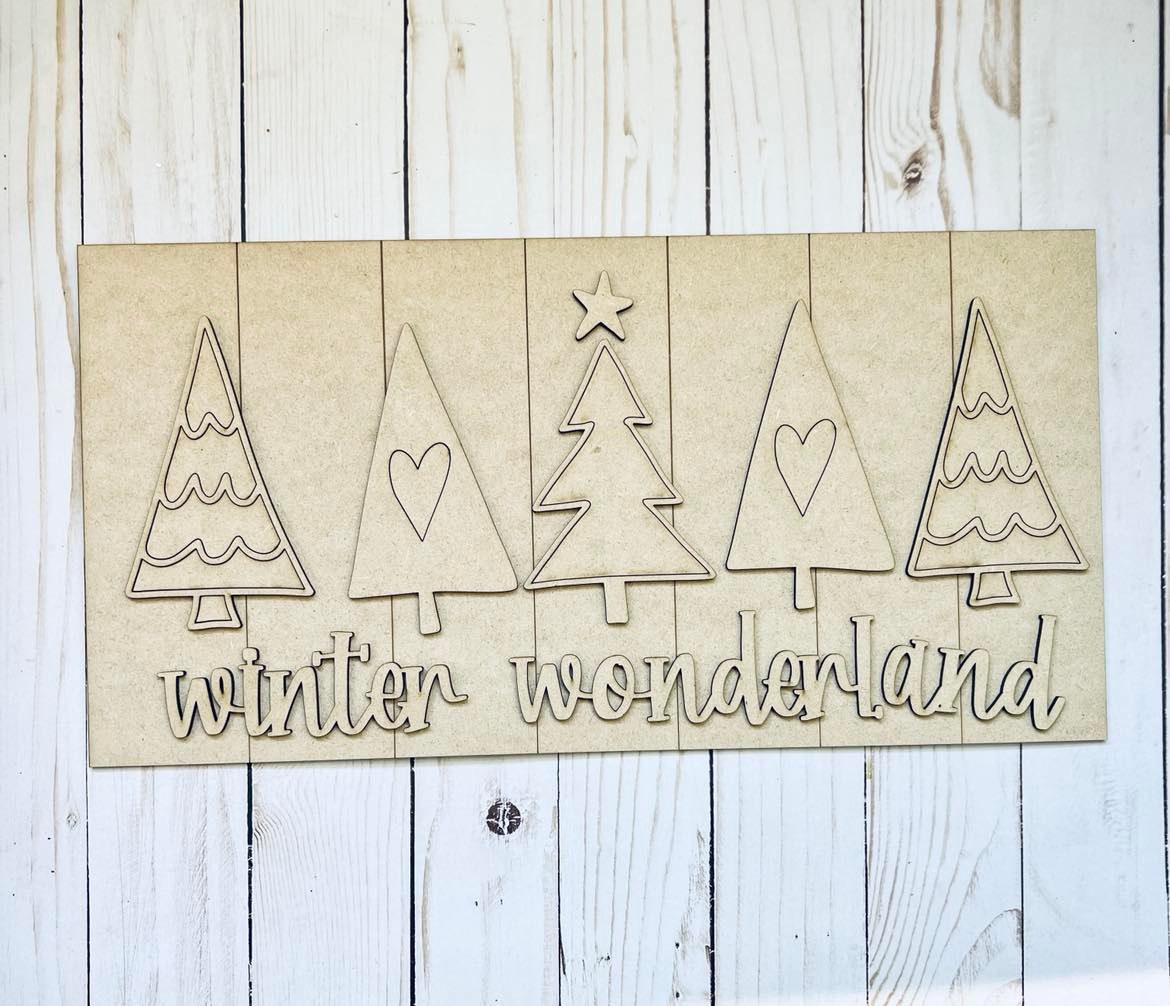 Winter Wonderland - Ready to Paint Sign 15.75" x 8" Sign