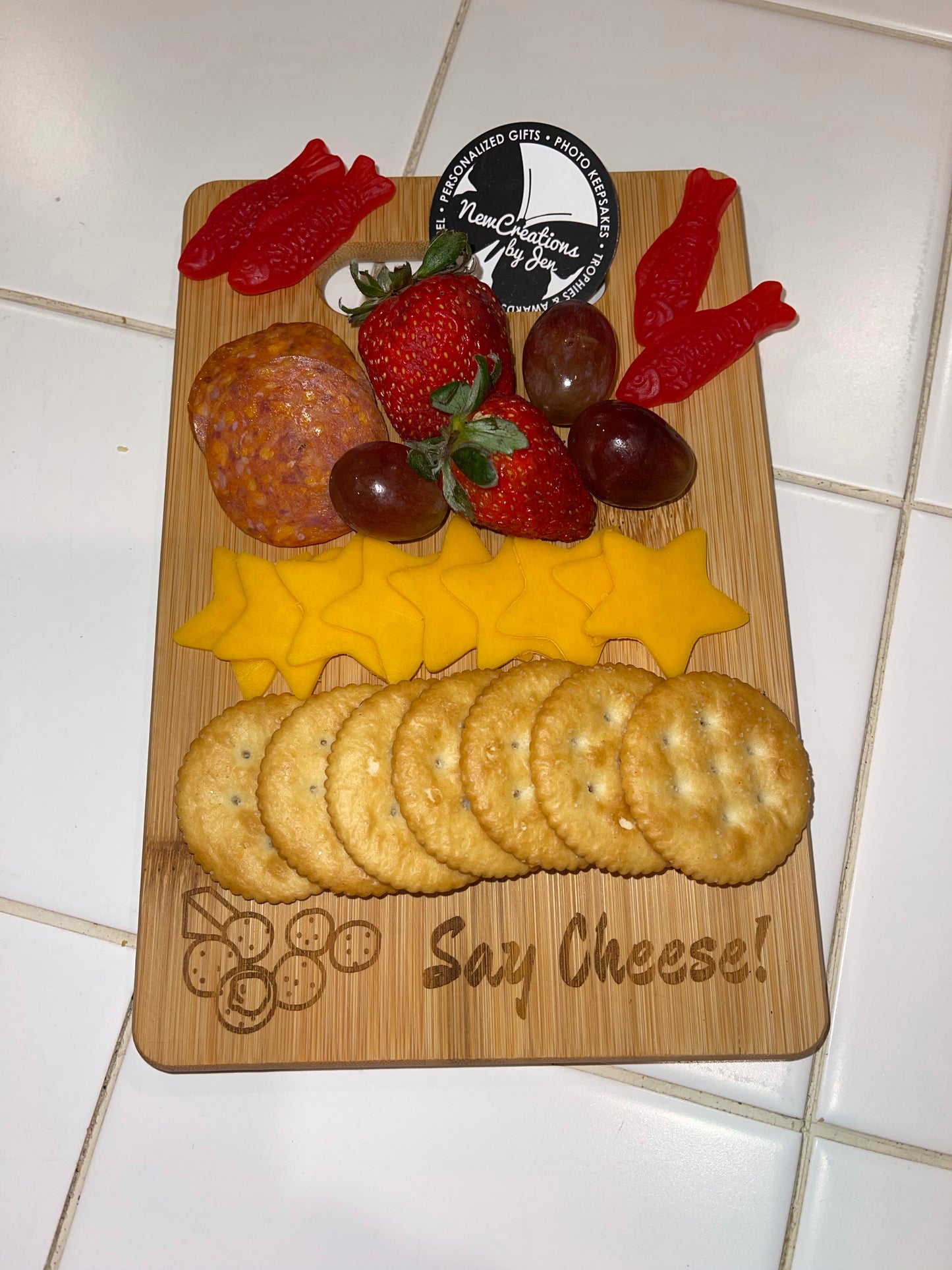 SAY CHEESE Personal Sized Bamboo Charcuterie (Cheese) Board