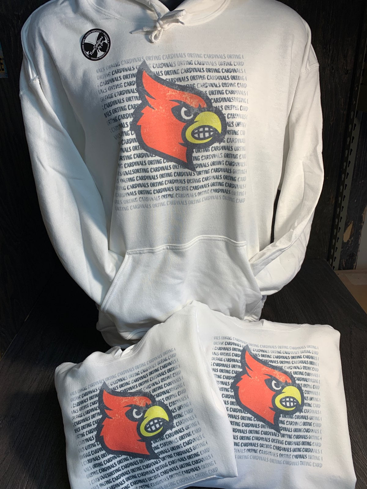 Grunge Full Color White or Ash Grey Hoodie