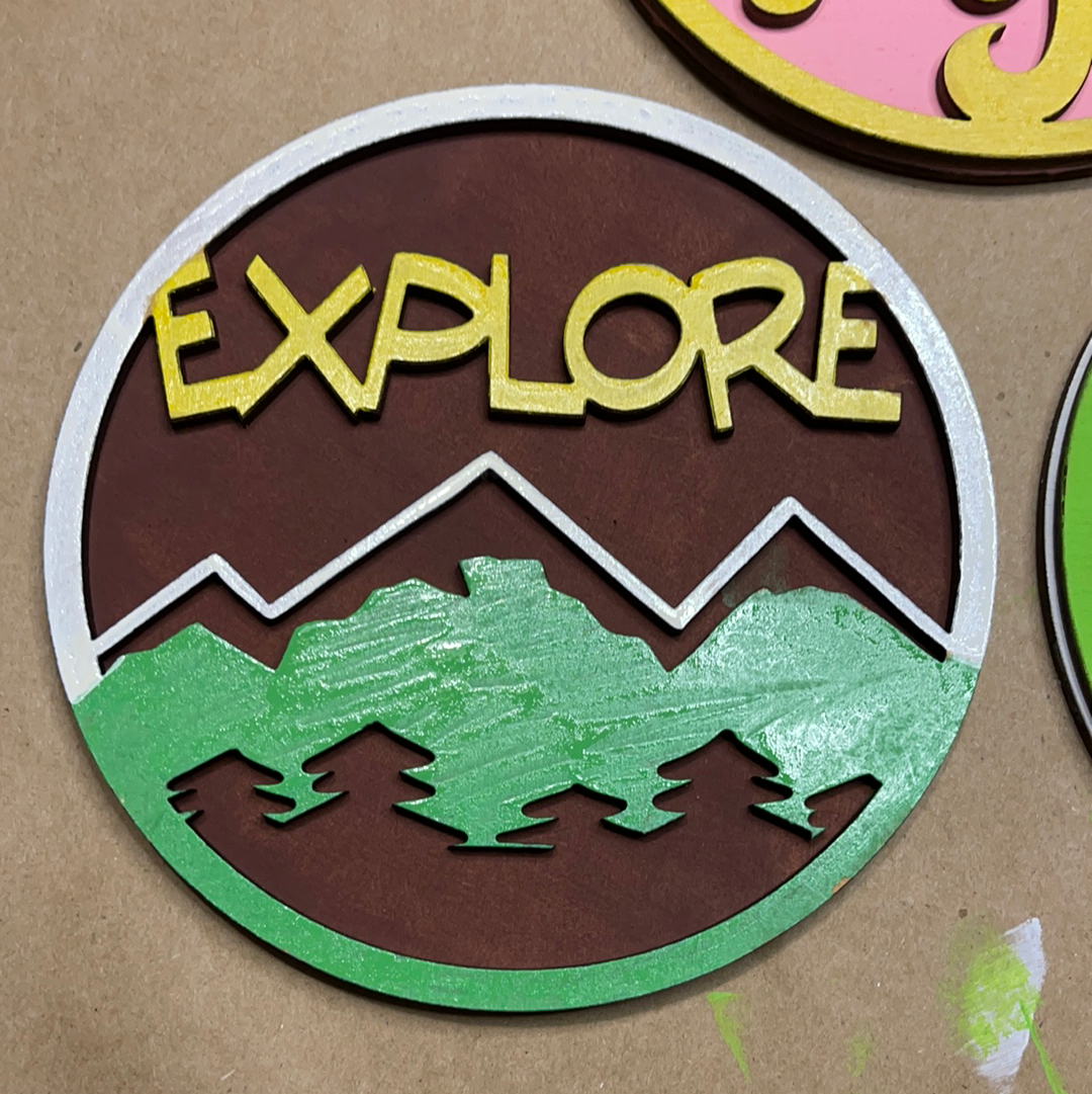 Inserto redondo Explore listo para pintar