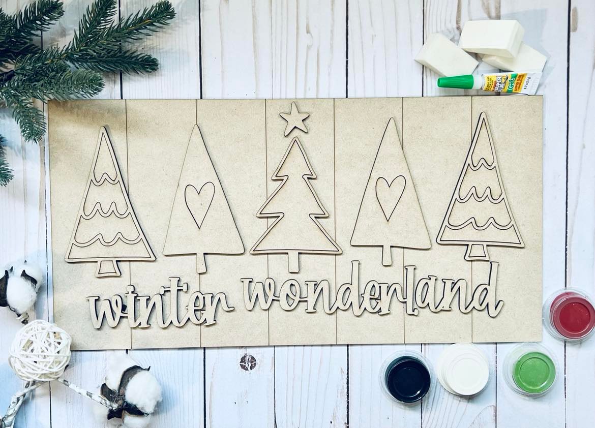 Winter Wonderland - Ready to Paint Sign 15.75" x 8" Sign