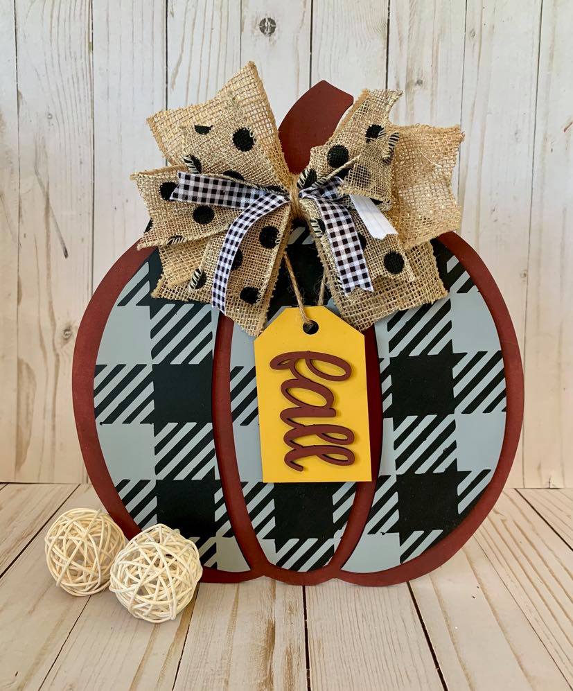 Letrero de calabaza de otoño - Kit listo para pintar