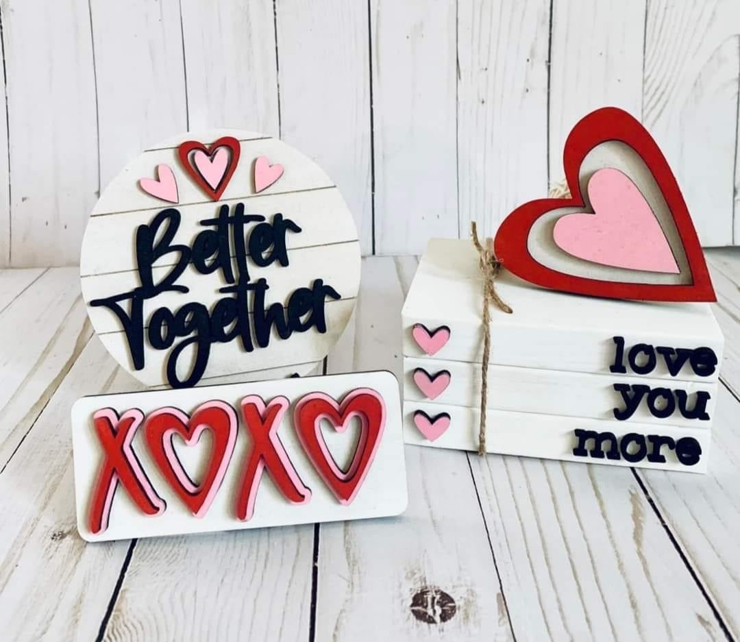 Better Together Valentine Decor - Great for Tiered Trays - Ready to Paint Kit