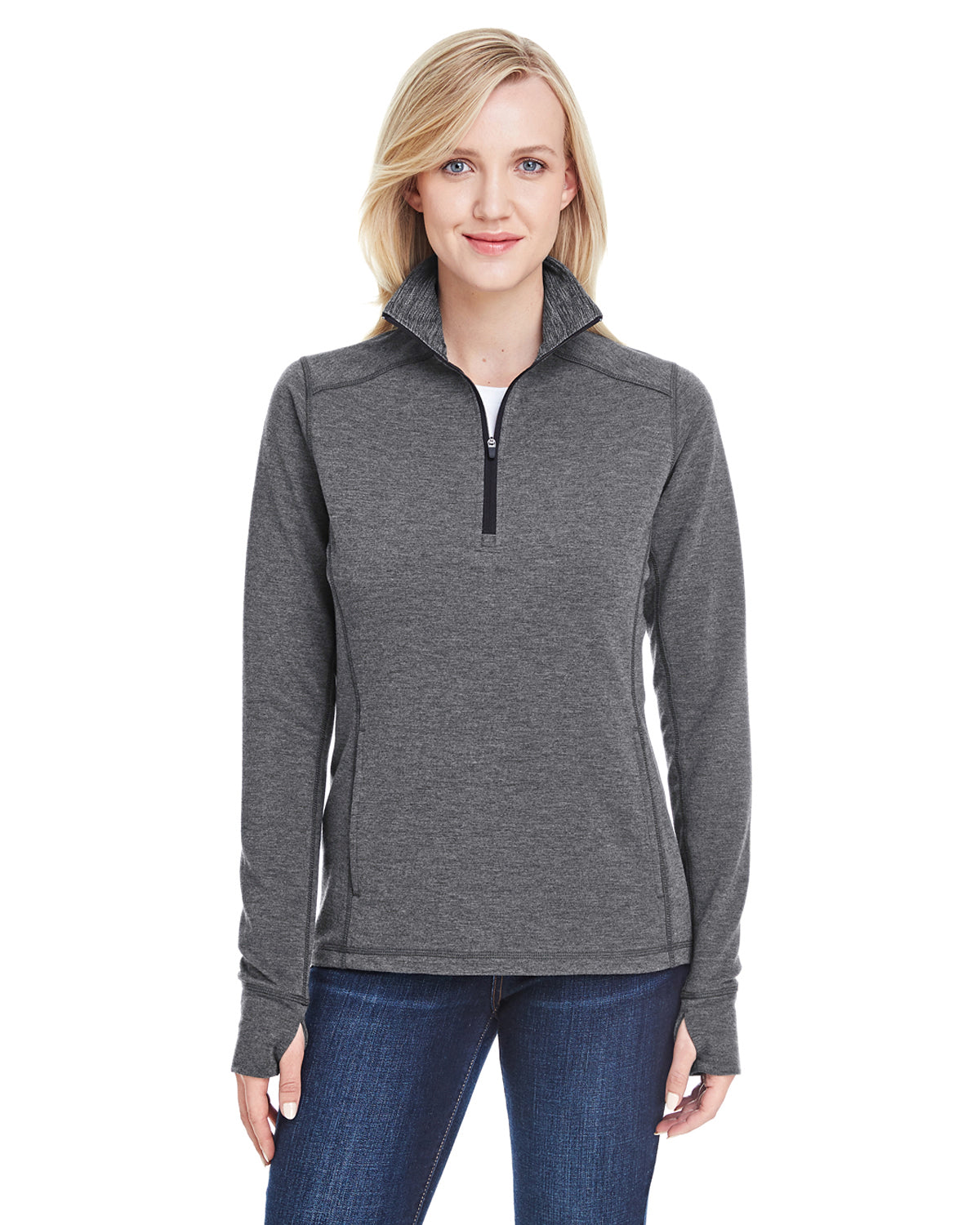 J America Ladies' Omega Stretch Quarter-Zip