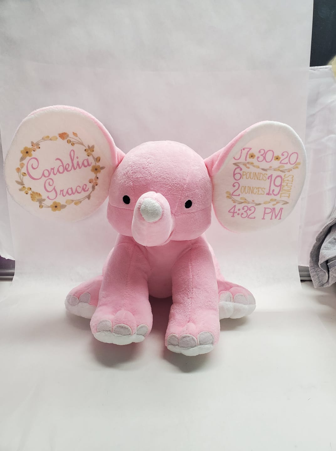 Plush Personalized Baby Elephant