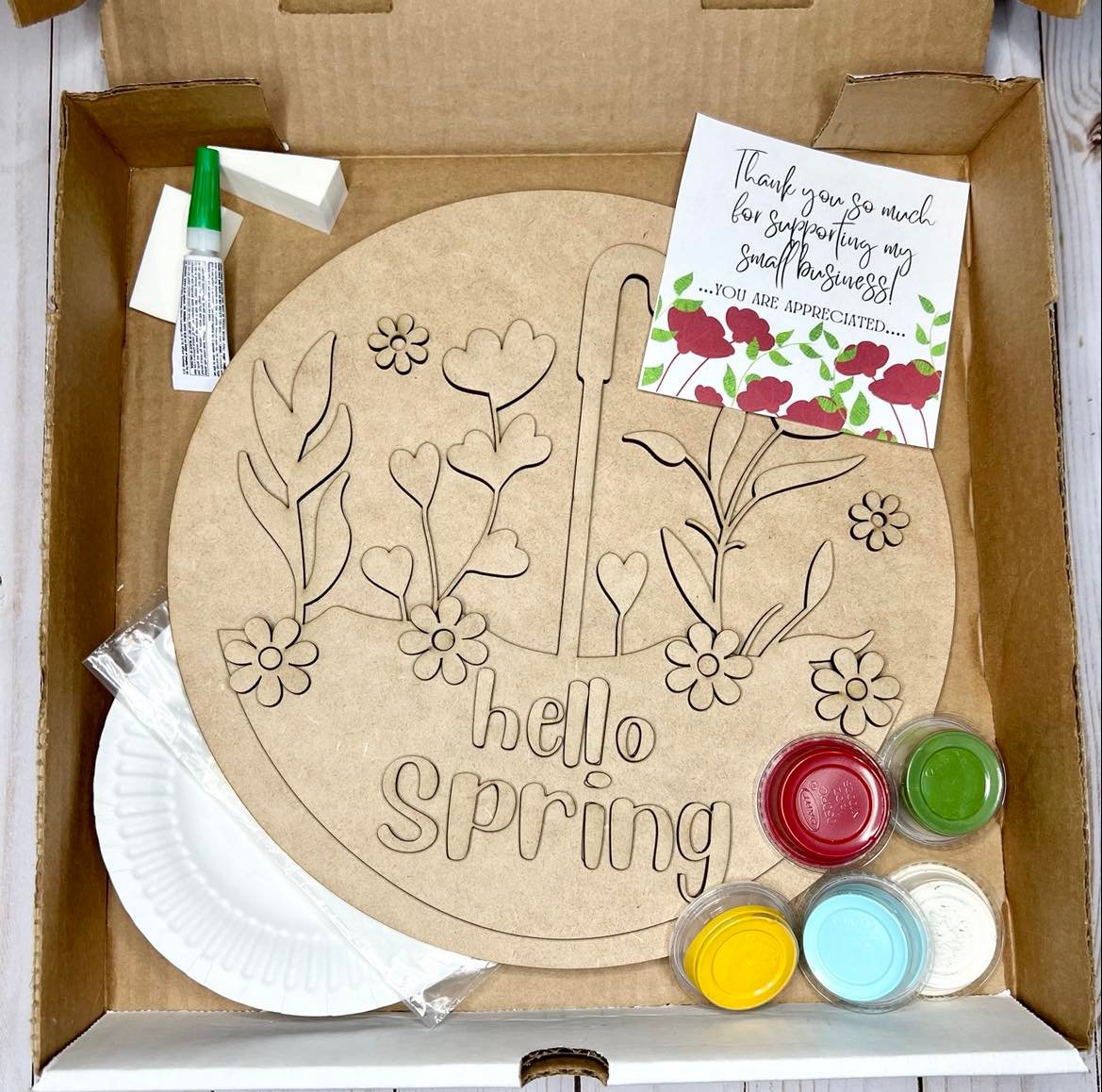 Umbrella Spring Flowers Round Layers Sign