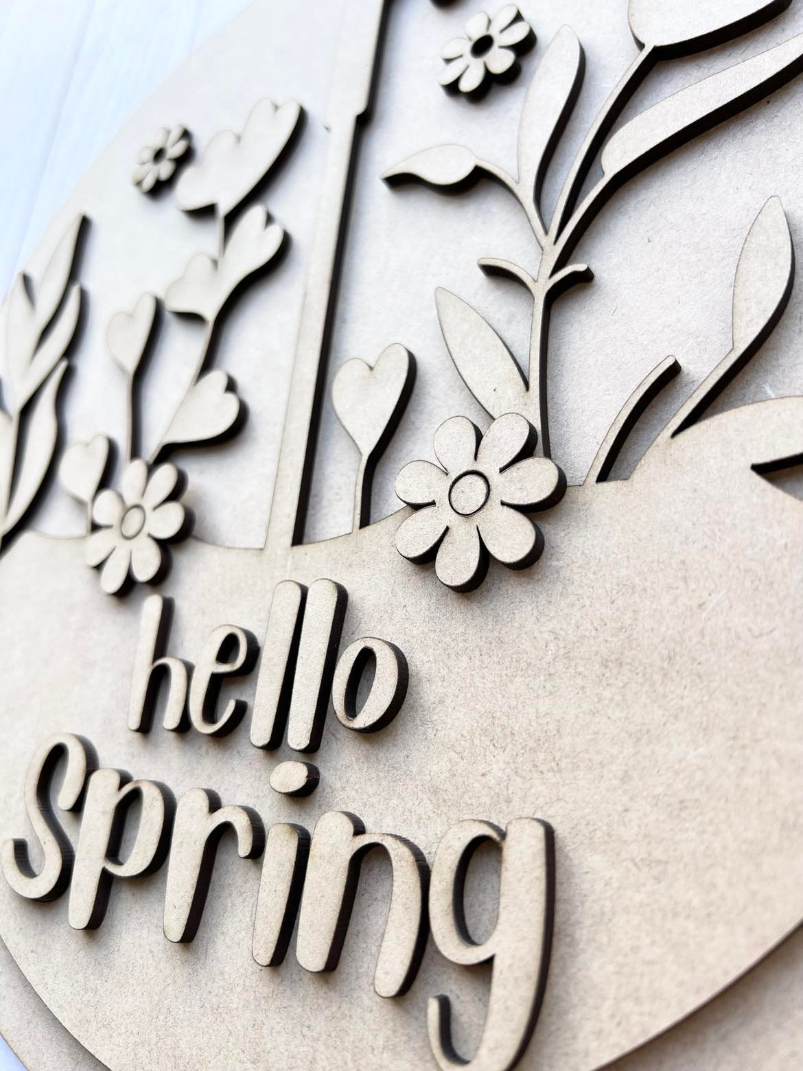 Umbrella Spring Flowers Round Layers Sign