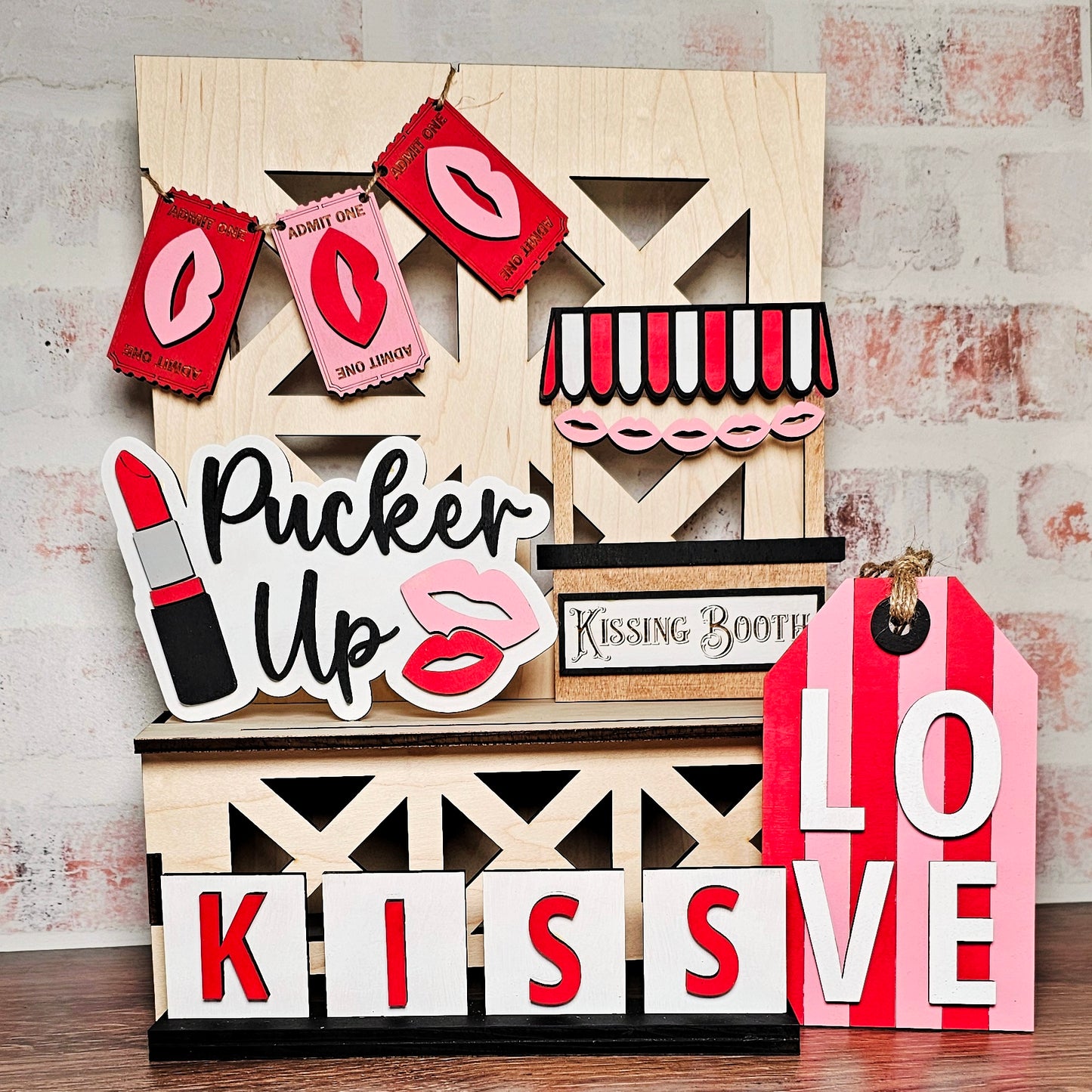 Kits de mini letreros con bandejas escalonadas para Kissing Booth