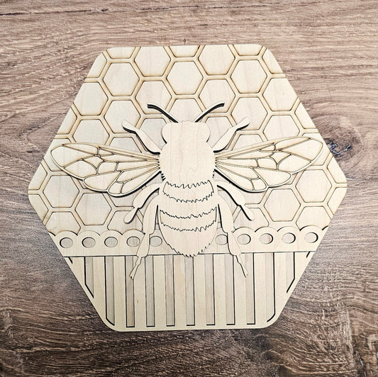 Honeycomb Shaped Sign Kit - Ready to Paint