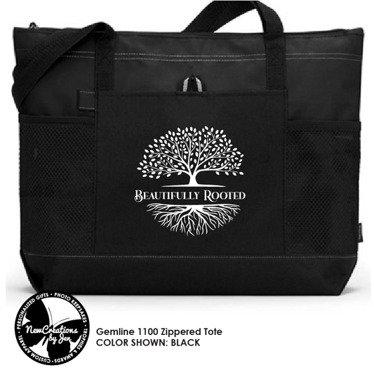 Beautifully Rooted Large Custom Zippered Bag