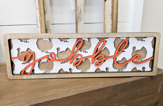 Kit de letreros de estantería en capas Gobble Chunky - Listo para pintar