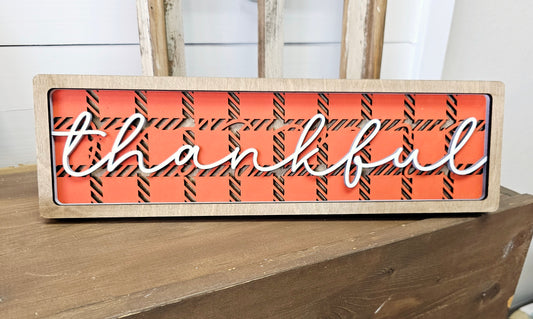 Thankful Chunky Layered Shelf Sitter Sign Kit - Ready to Paint