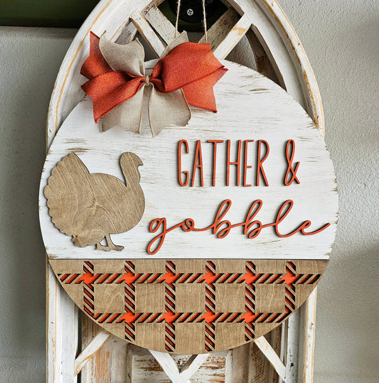 Kit de colgador de puerta "Gather and Gobble" - Redondo - Varios tamaños