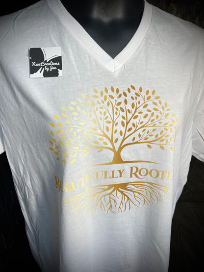 Beautifully Rooted Unisex Premium V-Neck T-Shirt