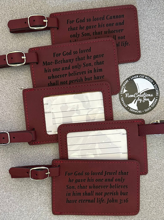 Personalized Leatherette Luggage Tag