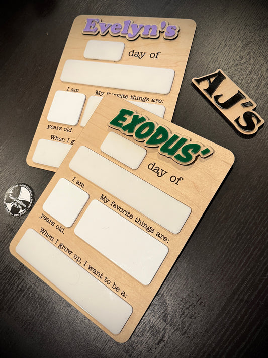 Personalized Reusable First, 100th & Last Day of School Board – Custom Name-Photo Prop Sign