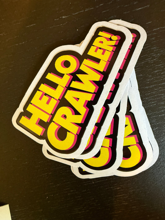 HELLO CRAWLER! Dungeon Crawler Carl Retro Neon Fandom Vinyl Decal