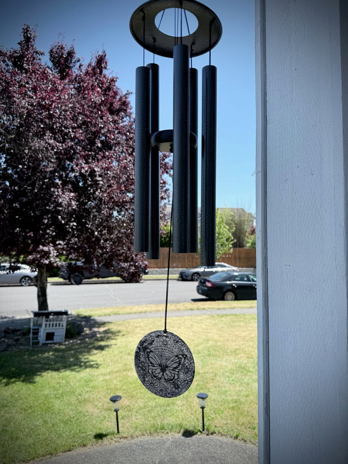 Black Powder Coated Aluminum Wind Chime