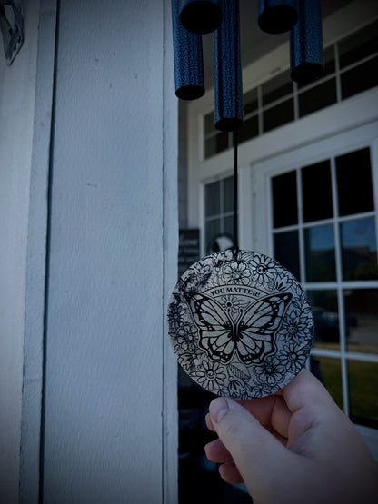 Black Powder Coated Aluminum Wind Chime