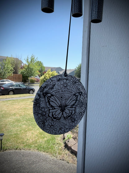 Black Powder Coated Aluminum Wind Chime