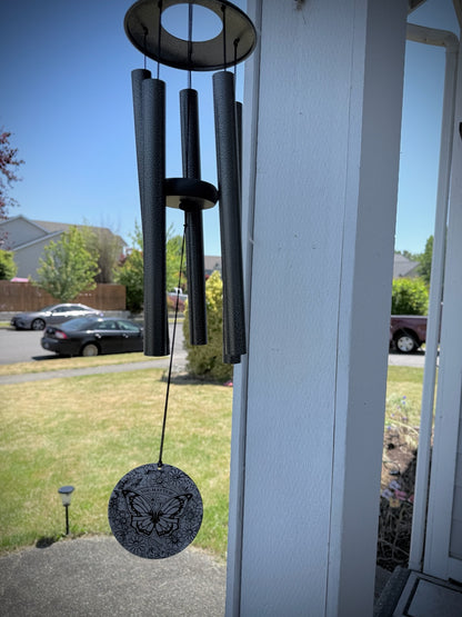 Black Powder Coated Aluminum Wind Chime