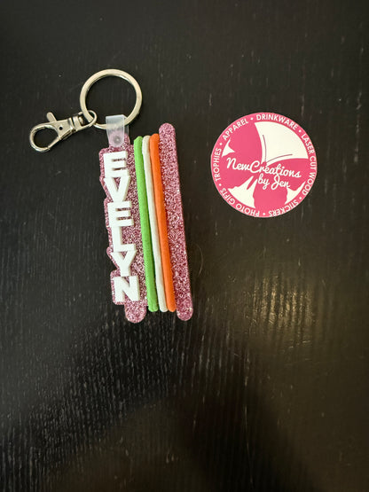 Personalized Name Hair Tie Holder Keychain