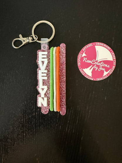 Personalized Name Hair Tie Holder Keychain