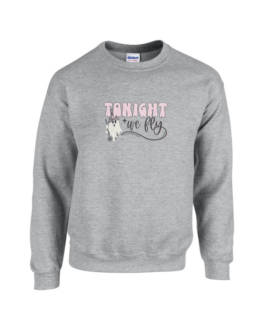 Tonight We Fly Witchy Ghost Design Unisex Heavy Blend Crewneck Sweatshirt