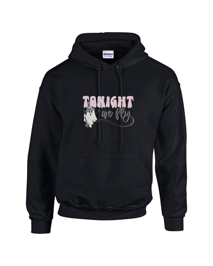 Tonight We Fly Witchy Ghost Design Unisex Heavy Blend Hooded Sweatshirt