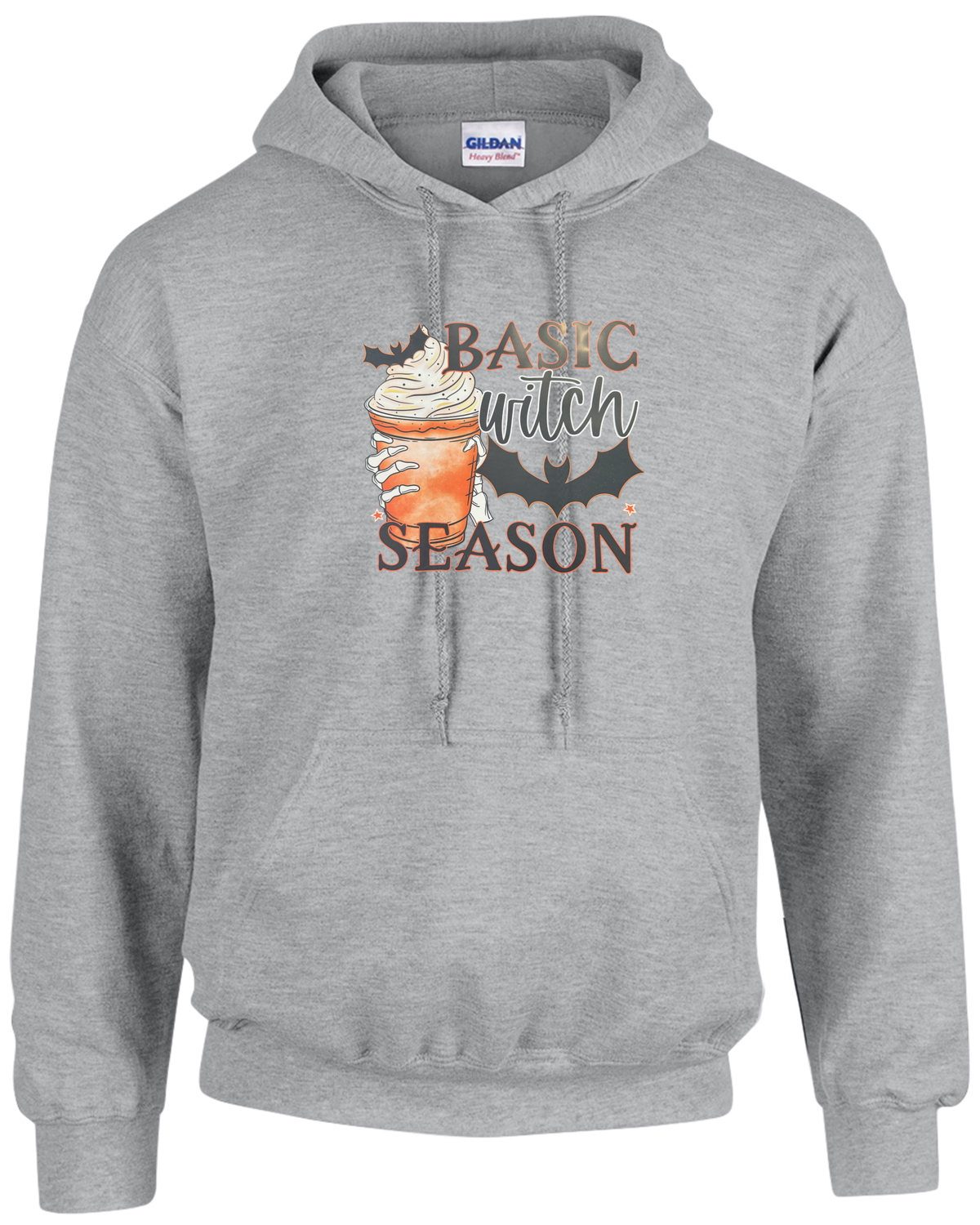 Basic Witch Season – Spooky Fall Coffee Art Unisex Heavy Blend Hooded Sweatshirt