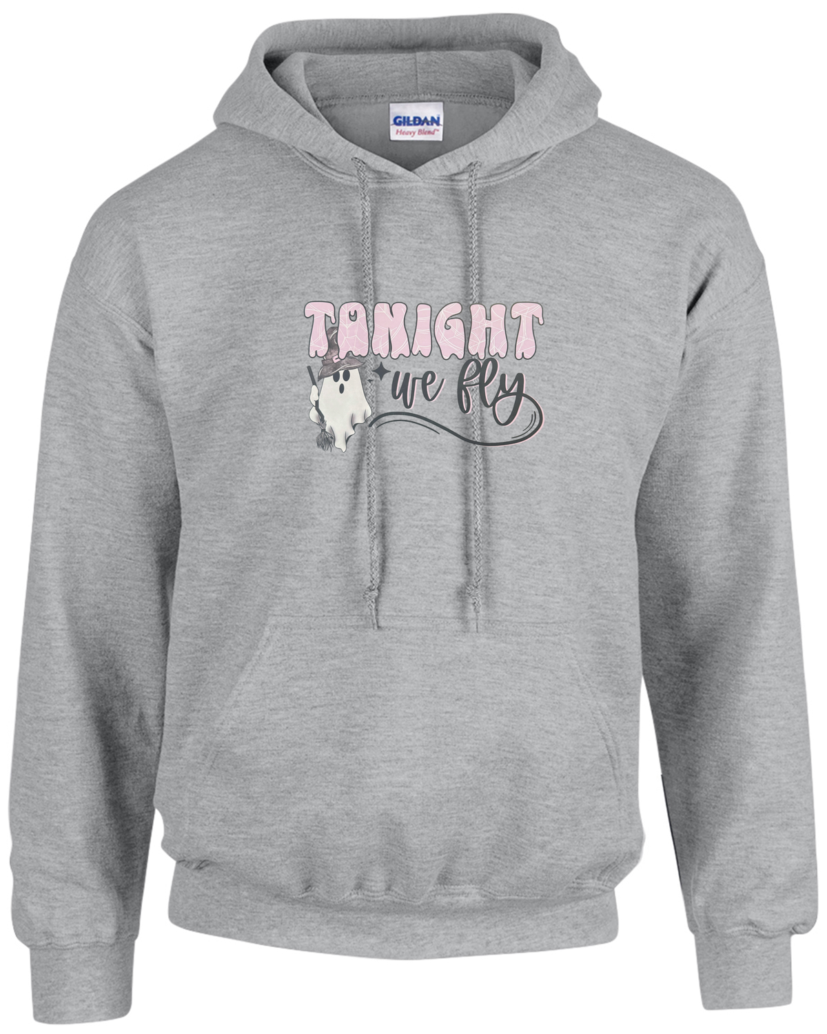 Tonight We Fly Witchy Ghost Design Unisex Heavy Blend Hooded Sweatshirt