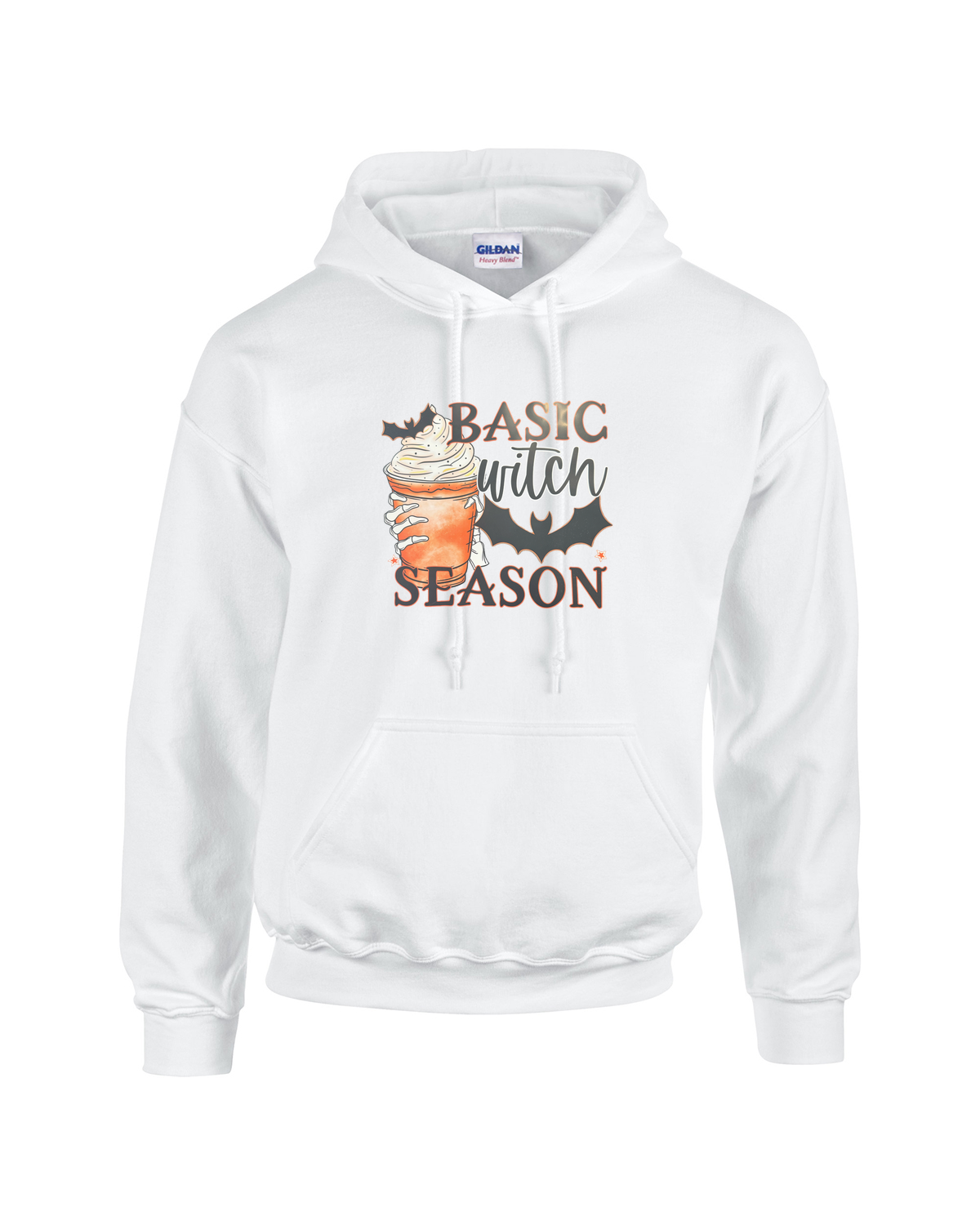 Basic Witch Season – Spooky Fall Coffee Art Unisex Heavy Blend Hooded Sweatshirt