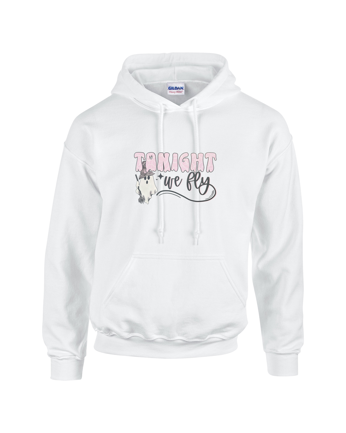 Tonight We Fly Witchy Ghost Design Unisex Heavy Blend Hooded Sweatshirt