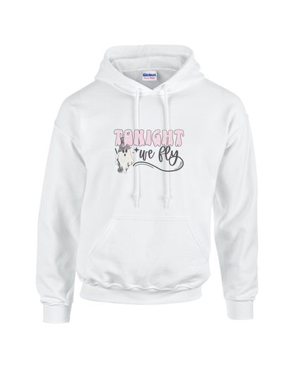 Tonight We Fly Witchy Ghost Design Unisex Heavy Blend Hooded Sweatshirt