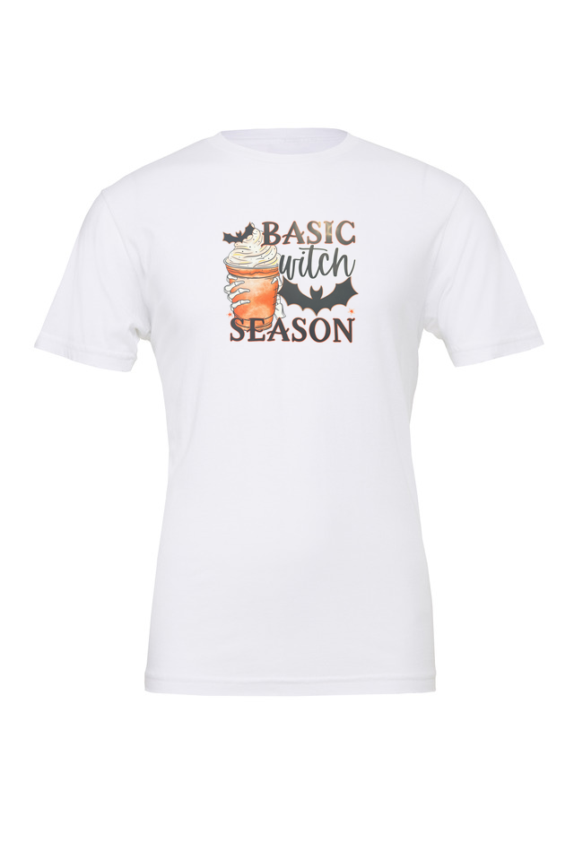 Basic Witch Season – Spooky Fall Coffee Art Premium BellaCanvas T-Shirt