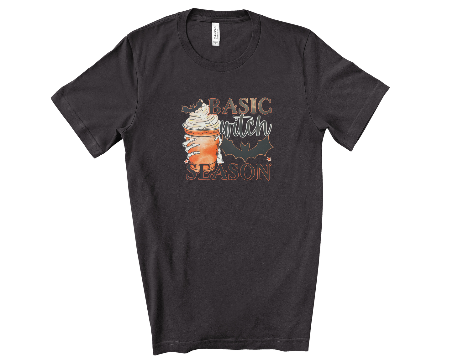 Basic Witch Season – Spooky Fall Coffee Art Premium BellaCanvas T-Shirt